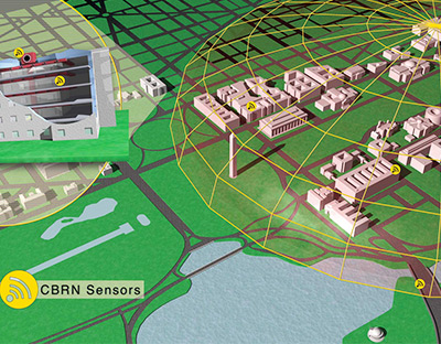 ENSCO's CBRN warning and decision support system for large buildings and compound security.
