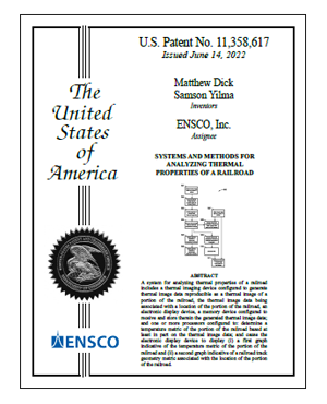 ENSCO Patent 11,358,617: Systems and Methods for Analyzing Thermal Properties of a Railroad