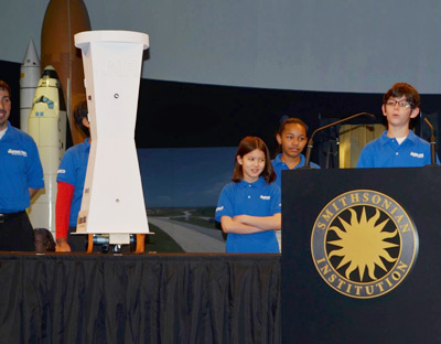 Members of the Robotics Inventors Club™ present at the Smithsonian, April 3, 2015.